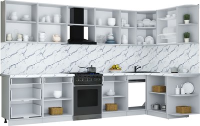 Кухонный гарнитур Интерлиния Мила Шато 1.5x3.4 PR