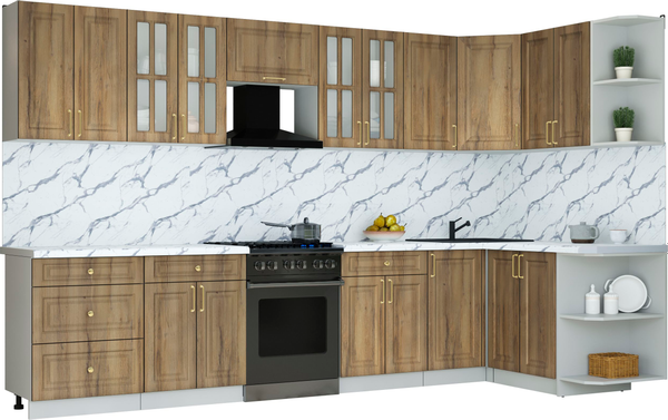 Кухонный гарнитур Интерлиния Мила Шато 1.5x3.4 PR - фото