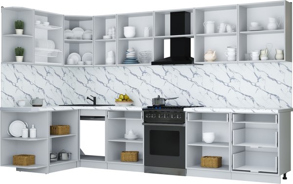 Кухонный гарнитур Интерлиния Мила Шато 1.5x3.4 PR