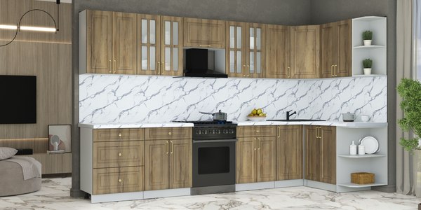 Кухонный гарнитур Интерлиния Мила Шато 1.5x3.4 PR