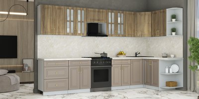 Кухонный гарнитур Интерлиния Мила Шато 1.5x3.4 PR