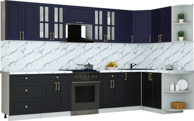 Кухонный гарнитур Интерлиния Мила Шато 1.5x3.4 PR - фото
