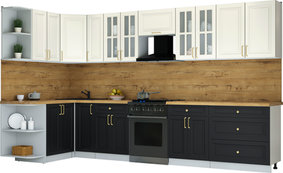 Кухонный гарнитур Интерлиния Мила Шато 1.5x3.5 LV - фото