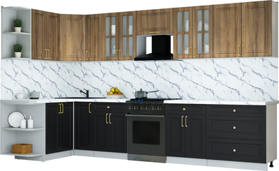 Кухонный гарнитур Интерлиния Мила Шато 1.5x3.5 LV - фото