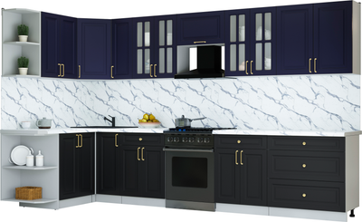 Кухонный гарнитур Интерлиния Мила Шато 1.5x3.5 LV - фото