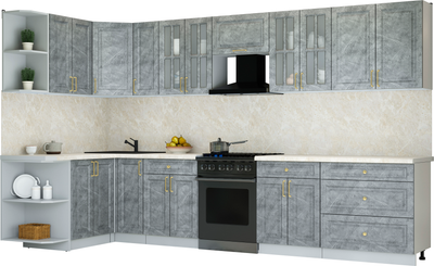 Кухонный гарнитур Интерлиния Мила Шато 1.5x3.5 LV - фото