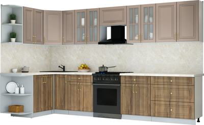 Кухонный гарнитур Интерлиния Мила Шато 1.5x3.5 LV - фото