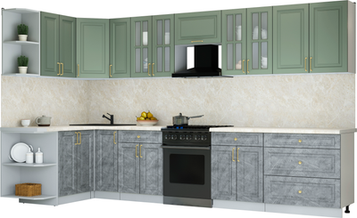 Кухонный гарнитур Интерлиния Мила Шато 1.5x3.5 LV - фото