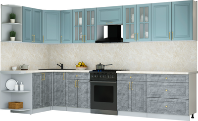 Кухонный гарнитур Интерлиния Мила Шато 1.5x3.5 LV - фото