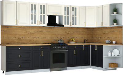 Кухонный гарнитур Интерлиния Мила Шато 1.5x3.5 PR - фото