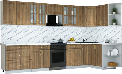 Кухонный гарнитур Интерлиния Мила Шато 1.5x3.5 PR - фото