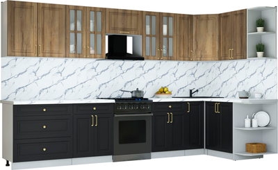 Кухонный гарнитур Интерлиния Мила Шато 1.5x3.5 PR - фото