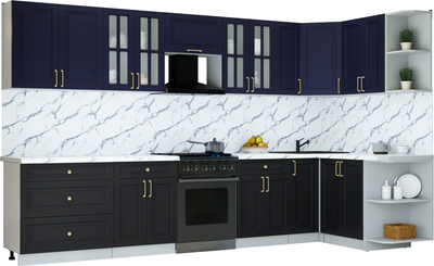 Кухонный гарнитур Интерлиния Мила Шато 1.5x3.5 PR - фото