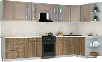 Кухонный гарнитур Интерлиния Мила Шато 1.5x3.5 PR - фото