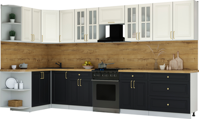 Кухонный гарнитур Интерлиния Мила Шато 1.5x3.6 LV - фото