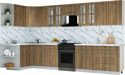 Кухонный гарнитур Интерлиния Мила Шато 1.5x3.6 LV - фото