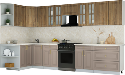 Кухонный гарнитур Интерлиния Мила Шато 1.5x3.6 LV - фото