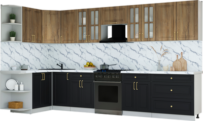 Кухонный гарнитур Интерлиния Мила Шато 1.5x3.6 LV - фото