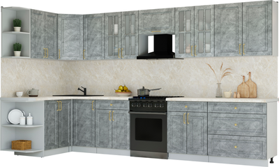 Кухонный гарнитур Интерлиния Мила Шато 1.5x3.6 LV - фото