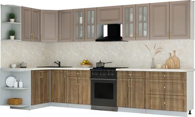 Кухонный гарнитур Интерлиния Мила Шато 1.5x3.6 LV - фото