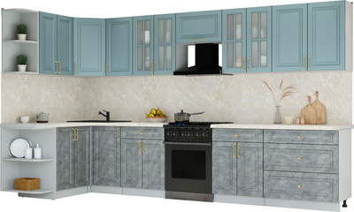 Кухонный гарнитур Интерлиния Мила Шато 1.5x3.6 LV - фото