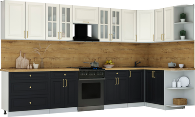 Кухонный гарнитур Интерлиния Мила Шато 1.5x3.6 PR - фото