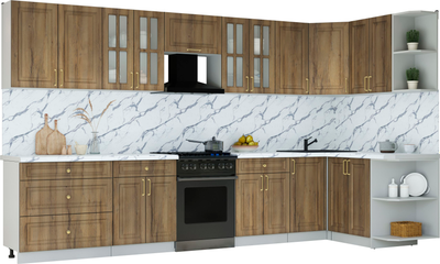 Кухонный гарнитур Интерлиния Мила Шато 1.5x3.6 PR - фото