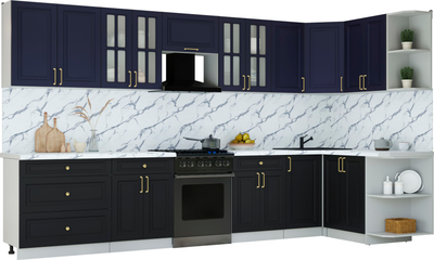 Кухонный гарнитур Интерлиния Мила Шато 1.5x3.6 PR - фото