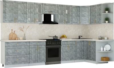 Кухонный гарнитур Интерлиния Мила Шато 1.5x3.6 PR - фото