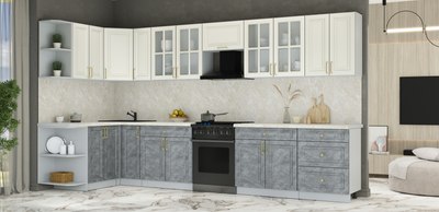 Кухонный гарнитур Интерлиния Мила Шато 1.5x3.7 LV