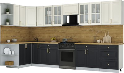 Кухонный гарнитур Интерлиния Мила Шато 1.5x3.7 LV - фото