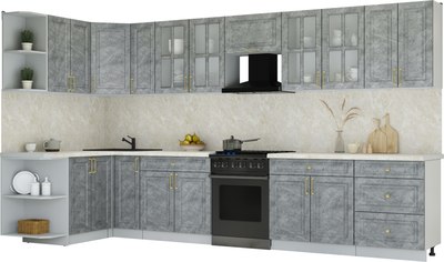 Кухонный гарнитур Интерлиния Мила Шато 1.5x3.7 LV - фото