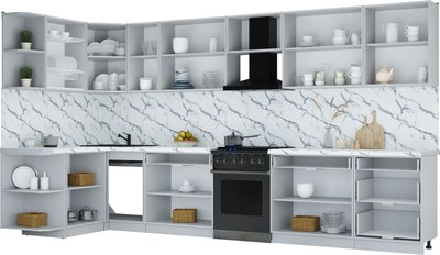 Кухонный гарнитур Интерлиния Мила Шато 1.5x3.8 LV