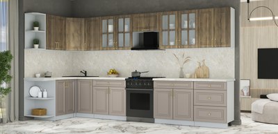 Кухонный гарнитур Интерлиния Мила Шато 1.5x3.8 LV