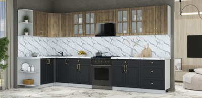 Кухонный гарнитур Интерлиния Мила Шато 1.5x3.8 LV