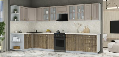 Кухонный гарнитур Интерлиния Мила Шато 1.5x3.8 LV