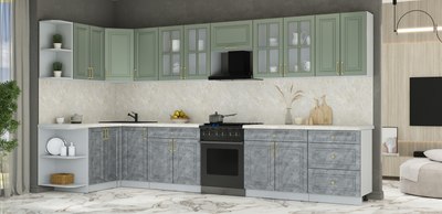 Кухонный гарнитур Интерлиния Мила Шато 1.5x3.8 LV