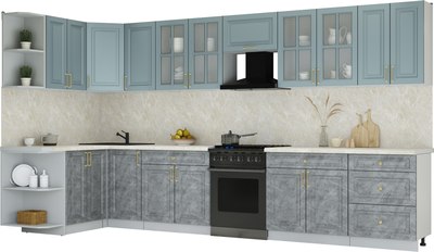 Кухонный гарнитур Интерлиния Мила Шато 1.5x3.8 LV - фото