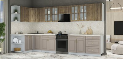 Кухонный гарнитур Интерлиния Мила Шато 1.5x3.8 PR