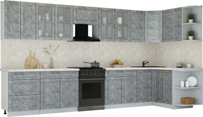 Кухонный гарнитур Интерлиния Мила Шато 1.5x3.8 PR - фото