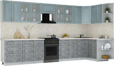 Кухонный гарнитур Интерлиния Мила Шато 1.5x3.8 PR - фото