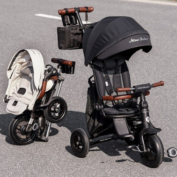 Трехколесный велосипед с ручкой QPlay S702 Nova Deluxe Stone Grey