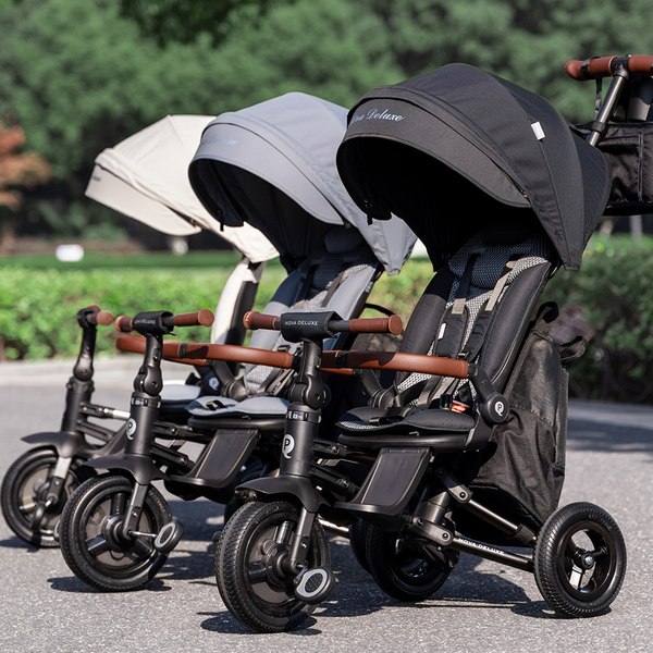 Трехколесный велосипед с ручкой QPlay S702 Nova Deluxe Stone Grey