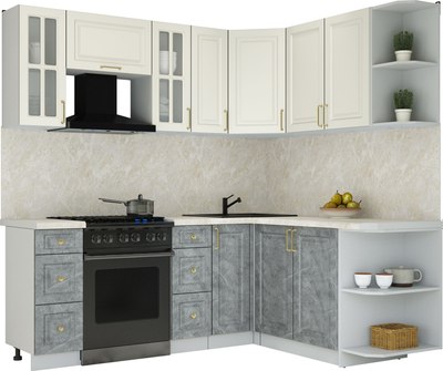 Кухонный гарнитур Интерлиния Мила Шато 1.7x2.1 PR - фото