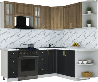 Кухонный гарнитур Интерлиния Мила Шато 1.7x2.1 PR - фото