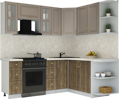 Кухонный гарнитур Интерлиния Мила Шато 1.7x2.1 PR - фото