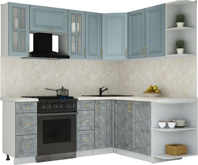 Кухонный гарнитур Интерлиния Мила Шато 1.7x2.1 PR - фото