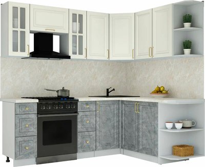 Кухонный гарнитур Интерлиния Мила Шато 1.7x2.2 PR - фото