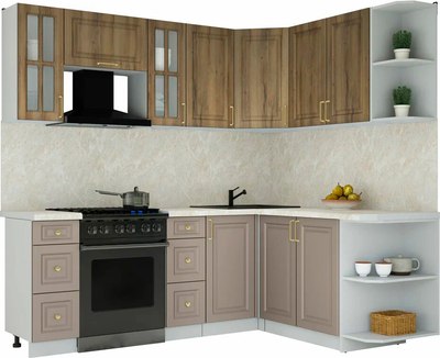 Кухонный гарнитур Интерлиния Мила Шато 1.7x2.2 PR - фото