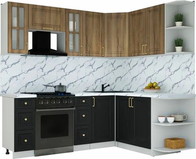 Кухонный гарнитур Интерлиния Мила Шато 1.7x2.2 PR - фото